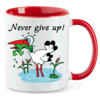 Kaffekrus "Never give up!"
