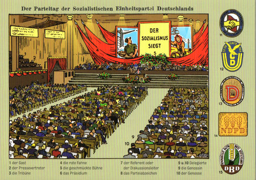 Postkarte "Parteileben"