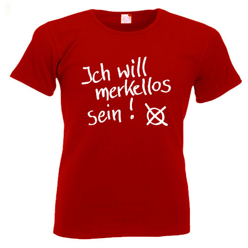 Camiseta de mujer "Ich will merkellos sein"