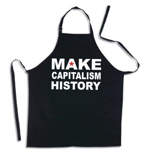 Grembiule con pettorina "Make Capitalism History"
