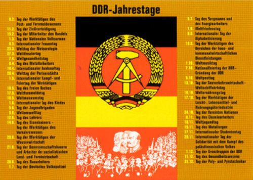Postkarte "DDR Jahrestage"