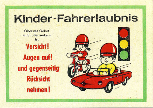 Postcard  "Kinder Fahrerlaubnis"