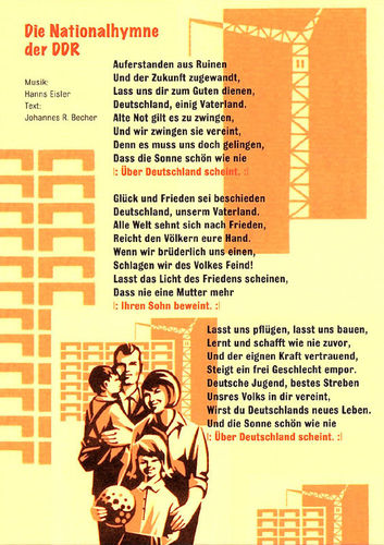 Postkarte "Nationalhymne DDR"